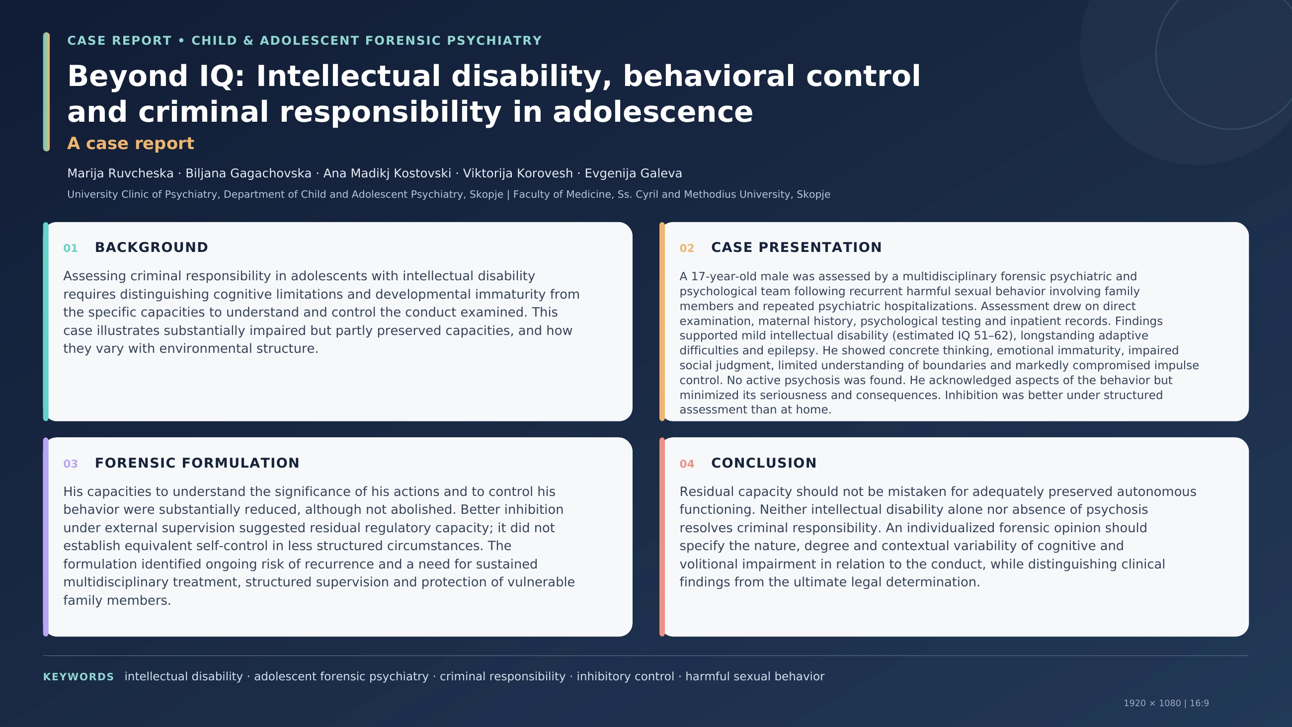 Beyond IQ: Intellectual disability, behavioral control and criminal responsibility in adolescence — Marija Ruvcheska